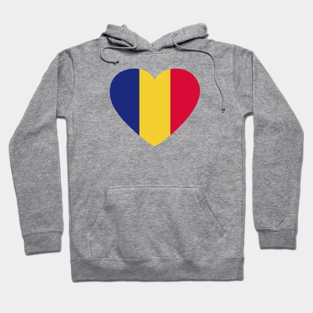 I Love Romania // Heart-Shaped Romanian Flag Hoodie by SLAG_Creative